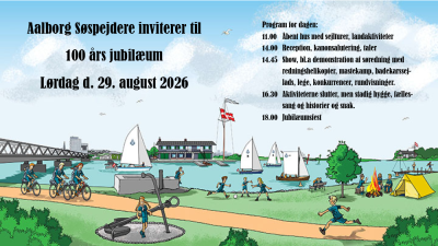 Tegning af fjorden ud for søspejderstationen